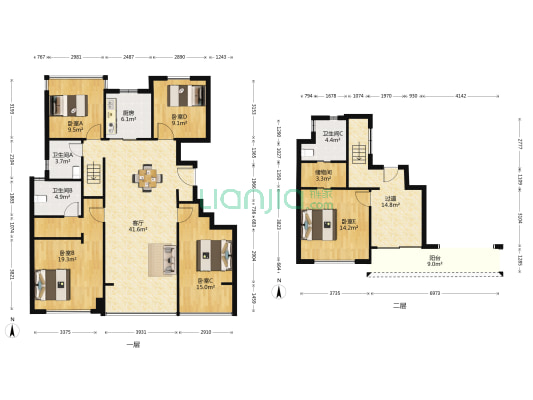 温州龙湖·天钜 5室1厅3卫 171平方