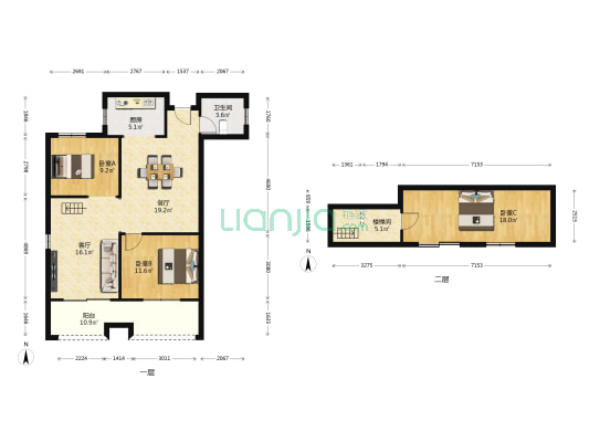 润和湘江天地 3室2厅1卫 135平方