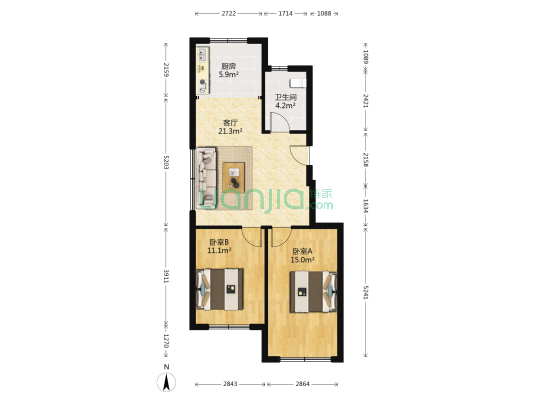 聚缘福地 2室1厅1卫 76平方
