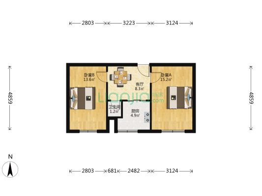 开源里(塘沽区) 2室1厅1卫 56平方