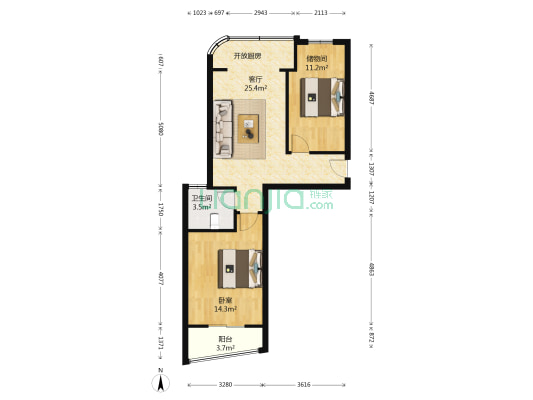 凤凰晴源 1室1厅1卫 76平方