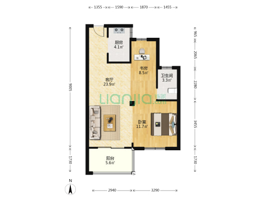 芦港家园 2室1厅1卫 73平方