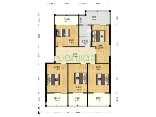 东明路北七号家属院 5室0厅1卫 113平方