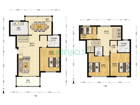 和憬家园 4室3厅3卫 162平方