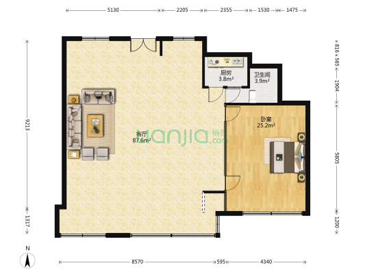 和一大厦 1室1厅1卫 166平方