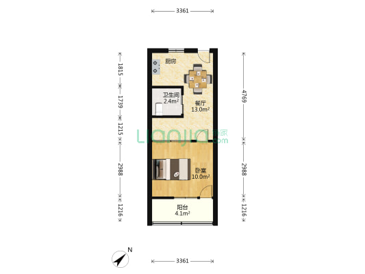 阳二小区 1室1厅1卫 39平方
