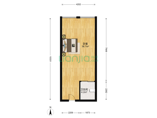 西湖国际茶博城 1室0厅1卫 61平方