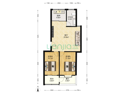 智信苑 2室1厅1卫 74平方