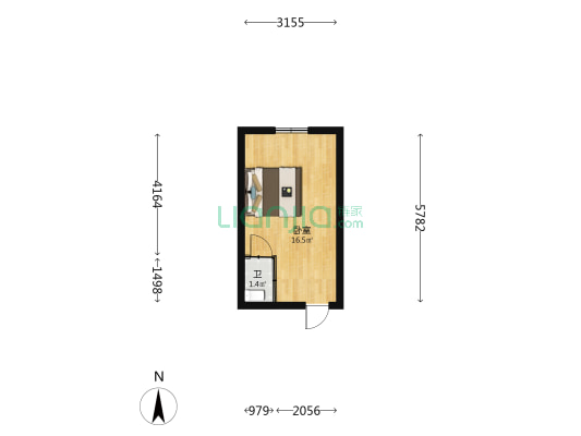 人民路124号 1室0厅1卫 21平方