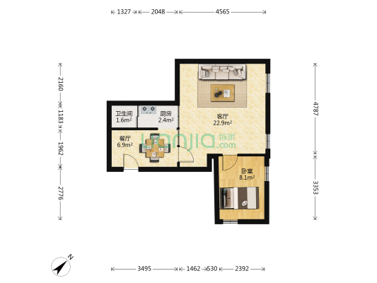 光孚路 1室2厅1卫 53平方