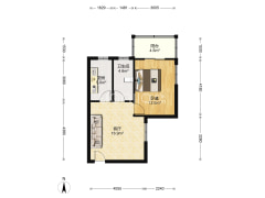 军怡公馆 1室1厅 东 北-涿州军怡公馆户型图