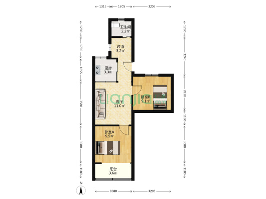 环城东路240号 2室1厅1卫 55平方