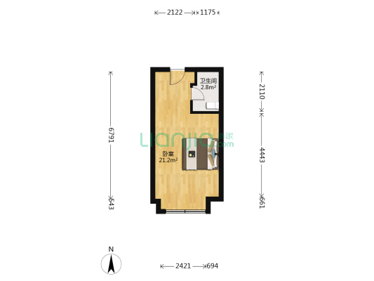 东8区企业公馆 1室0厅1卫 38平方