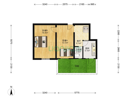 志新东路甲8号 2室1厅1卫 53平方