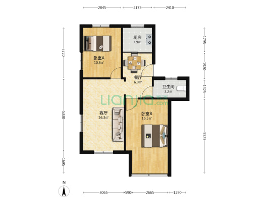 纱帽河商城 2室2厅1卫 72平方