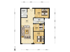 此房南向三居室，好位置，自住硬装-涿州鸿坤理想湾北区户型图