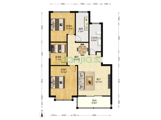 马尚供销社宿舍 3室2厅1卫 115平方