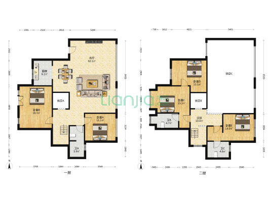南山天岳 5室1厅3卫 211平方