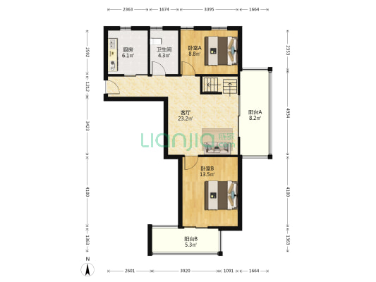 碧林湾南苑(华友路150弄) 2室1厅1卫 82平方