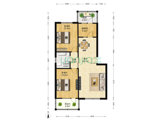 惠源小区西区 2室1厅1卫 93平方