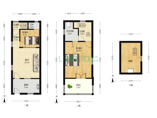 小桐圩街 2室1厅2卫 77平方