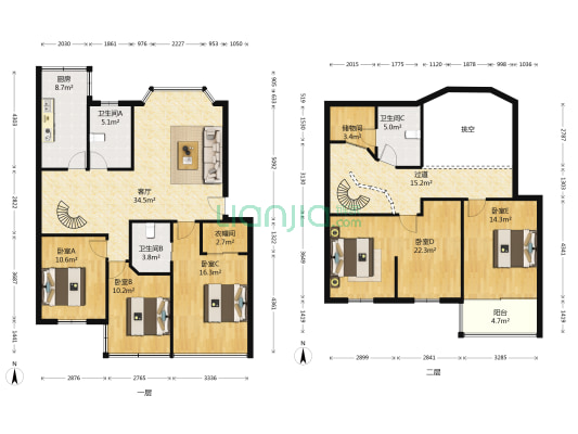 中山华庭 5室1厅3卫 168平方
