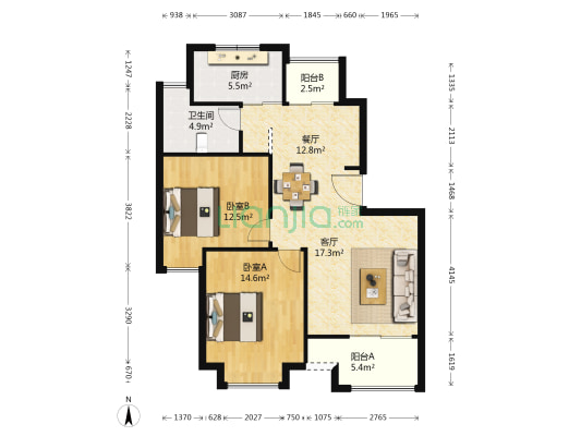 环球翡翠湾花园 公寓 2室2厅96 12平米 上海环球翡翠湾花园 公寓 二手房成交房源 上海链家