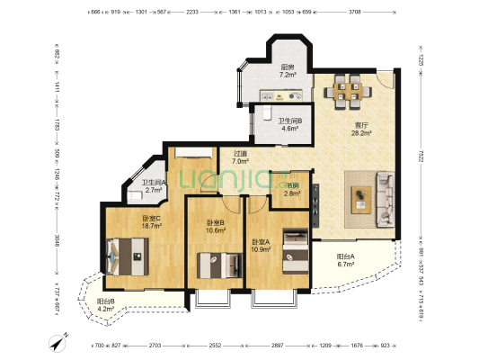 金逸雅居 4室1厅2卫 121平方