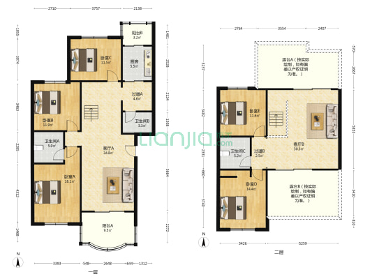 21世纪社区湖畔别墅 5室2厅3卫 201平方