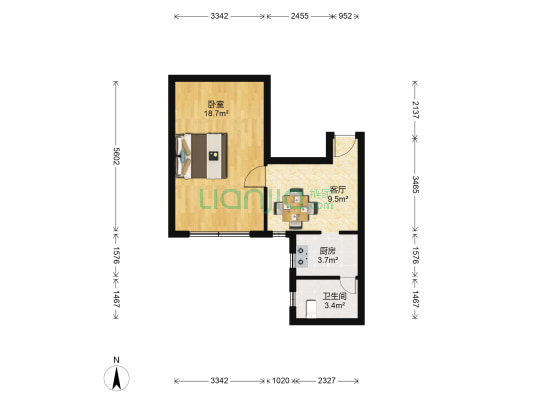邮电二村 1室1厅1卫 53平方