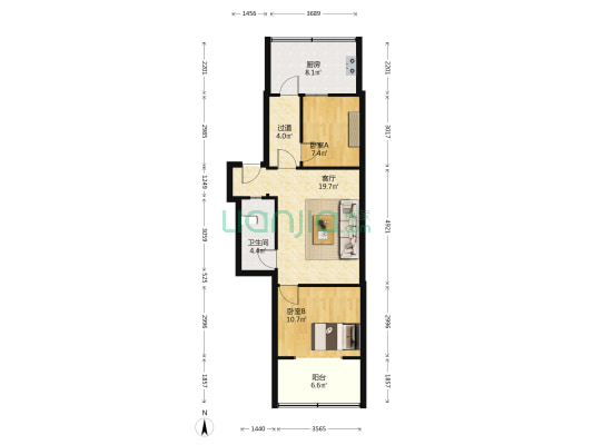 东门街60号 2室1厅1卫 67平方