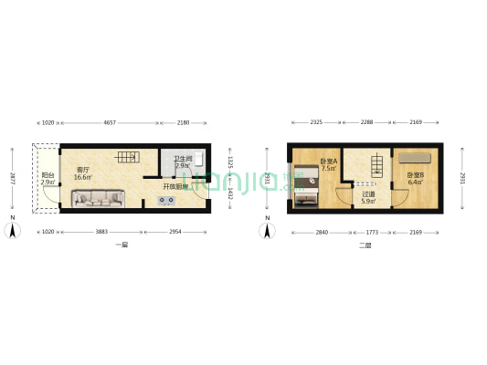 康迪新座之江印 2室1厅1卫 32平方