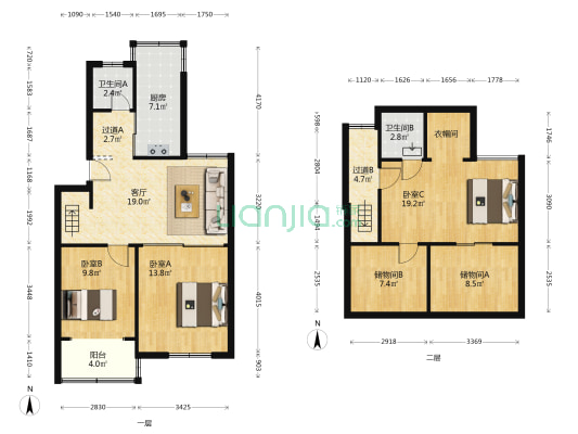 景明佳园畅景苑 3室1厅2卫 73平方