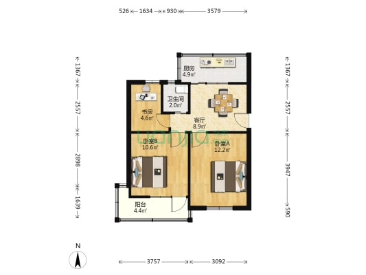 春晖社区迎春路 3室1厅1卫 54平方