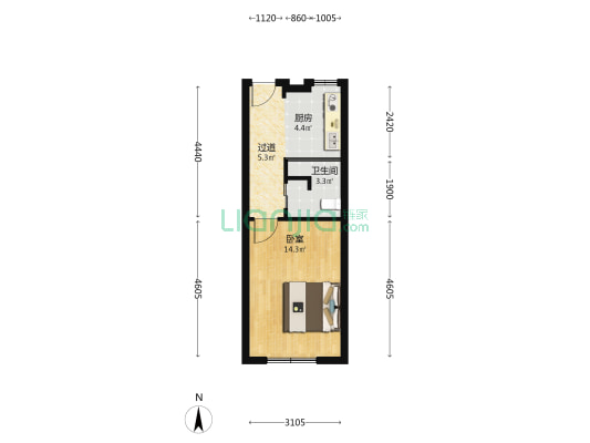 东北地理所辽阳小区东区 1室0厅1卫 40平方