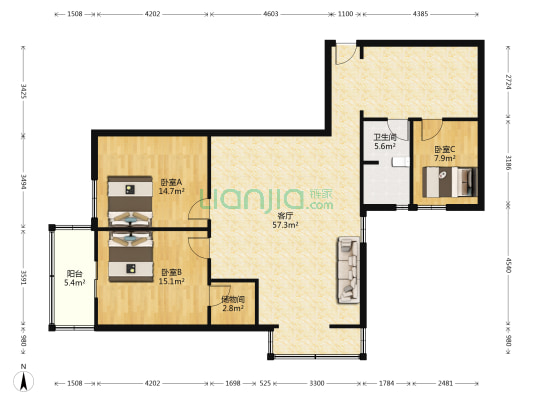 兴利达大厦 3室1厅1卫 152平方