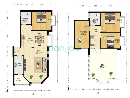 麒龙金翠湾 4室2厅2卫 141平方