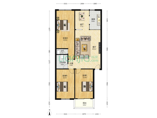 集源路 3室2厅2卫 130平方