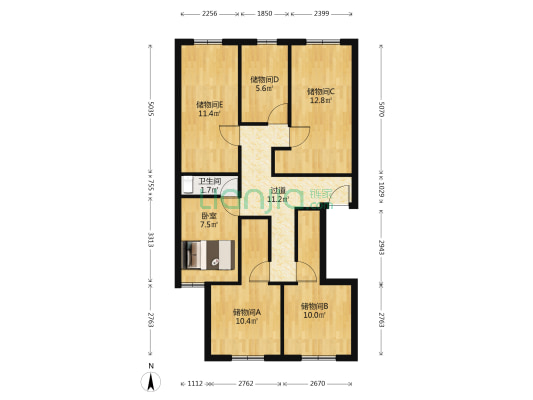 景丽花园 1室0厅1卫 91平方
