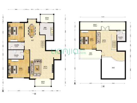 亚泰国际花园 3室2厅3卫 222平方