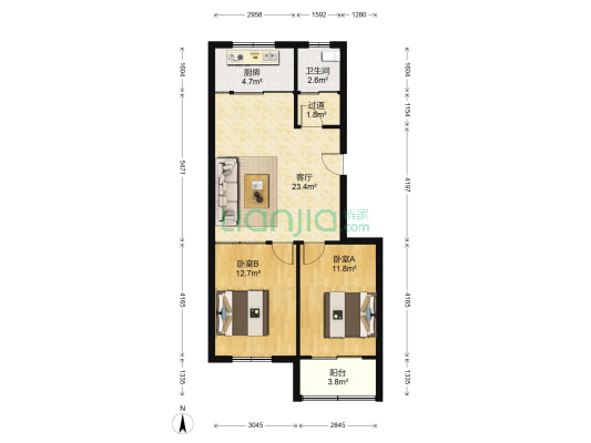 隆鑫盛景 2室1厅1卫 79平方