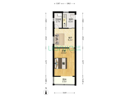 斜土路550弄 1室1厅1卫 41平方