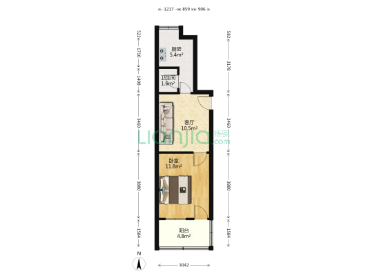 潮宗街社区 1室1厅1卫 40平方