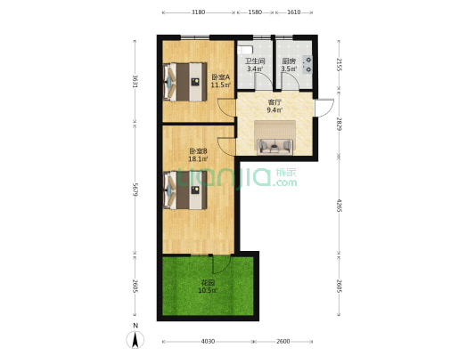 邮电局家属院 2室1厅1卫 59平方