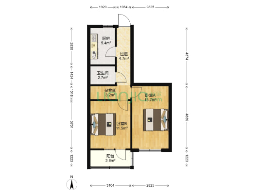 农林路42号院 2室0厅1卫 49平方