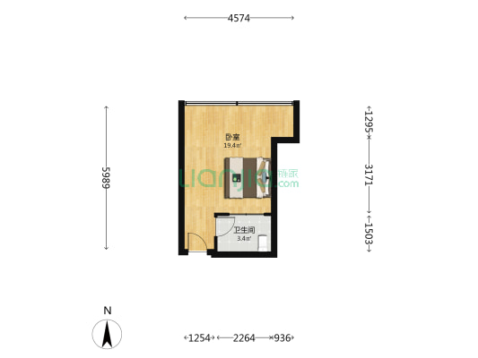 宏宇花园 1室0厅1卫 137平方