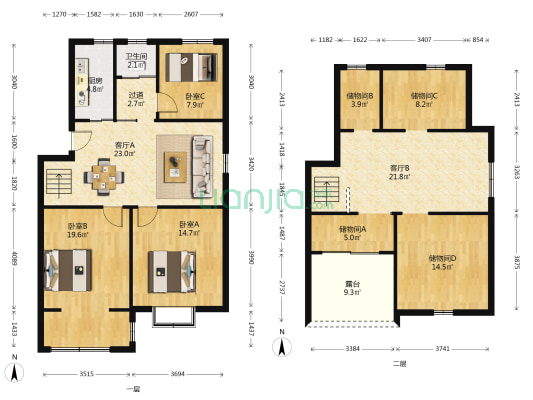 万嘉颐园六村 3室2厅1卫 92平方