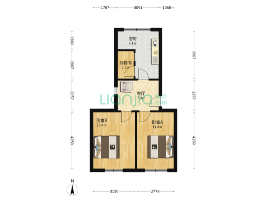 嘉陵四村 2室1厅0卫 50平方