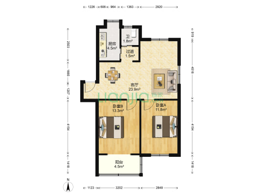 合钢南苑新村 2室1厅1卫 74平方