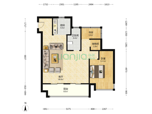 伟星悦璟台 2室1厅1卫 99平方